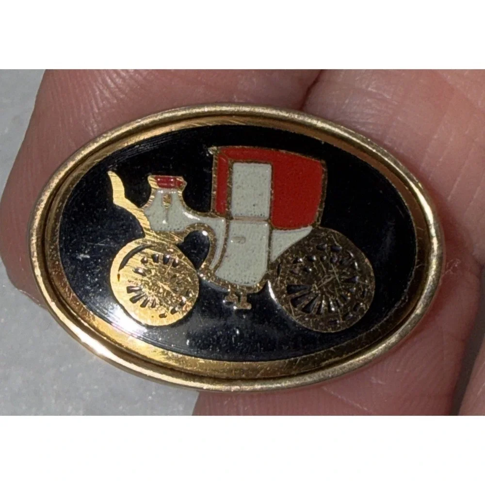 Antique Carriage Black‎ Enamel Cufflinks